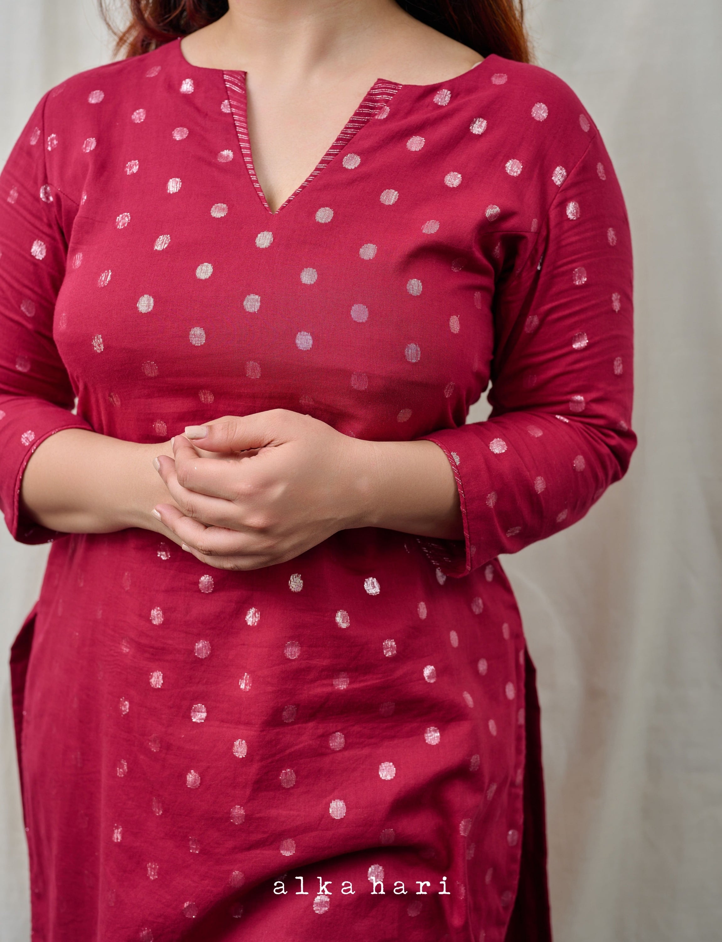 Red Butta Kurta